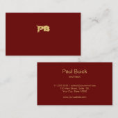 Modernes Minimalistisches Goldrot Beruflich Visitenkarte (Vorne/Hinten)