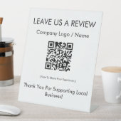 Modernes minimalistisches Google-Review-QR-Code Sockelschild (In Situ)
