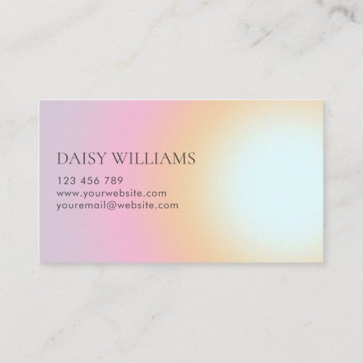 Modernes Minimalistisches Gradient Visitenkarte (Rückseite)