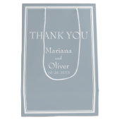 Modernes Minimalistisches Grau an der Grenze Mittlere Geschenktüte (Rückseite)