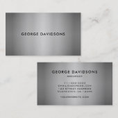 Modernes, minimalistisches, grau gebürstetes beruf visitenkarte (Vorne/Hinten)