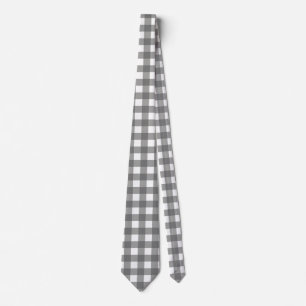 Modernes Minimalistisches Grau und Weiß kariert Krawatte
