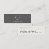 Modernes Minimalistisches graues elegantes Mini Visitenkarte (Vorne/Hinten)