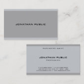 Modernes Minimalistisches Graues Template Elegant Visitenkarte (Vorne/Hinten)