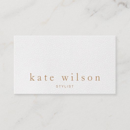 Modernes Minimalistisches Grauleder Beruflich Visitenkarte (Vorderseite)