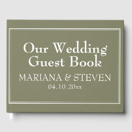 Modernes Minimalistisches Green Guest Book Gästebuch