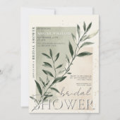 Modernes Minimalistisches Greenery Sage Brautparty Einladung (Vorderseite)