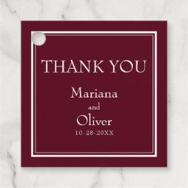 Modernes Minimalistisches Grenzburgund Geschenkanhänger