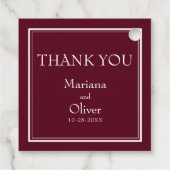 Modernes Minimalistisches Grenzburgund Geschenkanhänger (Rückseite)