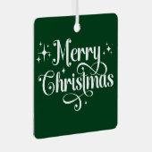 Modernes Minimalistisches Grün frommes Weihnachtsf Ornament Aus Metall (Vorderseite Rechts)