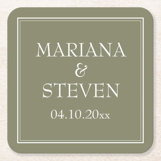 Modernes Minimalistisches Grün Rechteckiger Pappuntersetzer (Vorderseite)