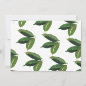 Modernes Minimalistisches Grünes Leaf-Hochzeitsfes Einladung (Rückseite)