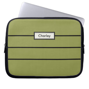 Modernes minimalistisches grünes personalisiertes laptopschutzhülle