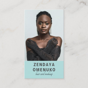 Modernes Minimalistisches Haar Makeup Artist Foto Visitenkarte