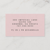 Modernes Minimalistisches Haar-Stilschrift Rosa Visitenkarte (Rückseite)