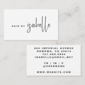 Modernes Minimalistisches Hair-Stylist-Script Visitenkarte (Vorne/Hinten)
