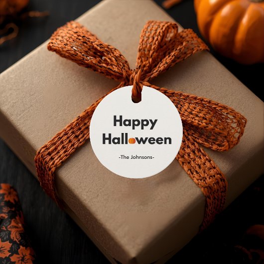 Modernes Minimalistisches Halloween - Personalisie Geschenkanhänger