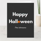 Modernes Minimalistisches Halloween - Personalisie Karte (Vorderseite)