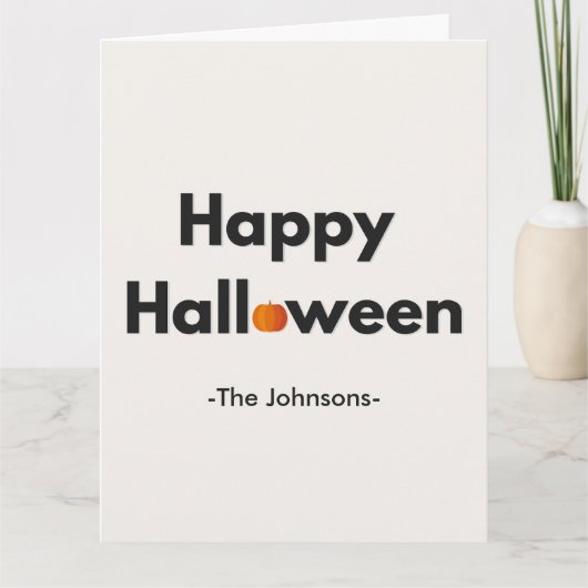 Modernes Minimalistisches Halloween - Personalisie Karte (Vorderseite)