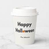 Modernes Minimalistisches Halloween - Personalisie Pappbecher (Rückseite)