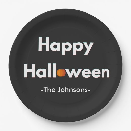 Modernes Minimalistisches Halloween - Personalisie Pappteller (Vorderseite)