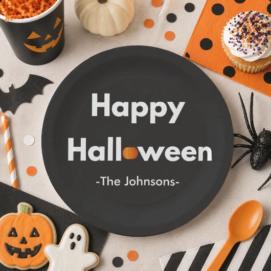 Modernes Minimalistisches Halloween - Personalisie Pappteller