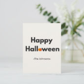 Modernes Minimalistisches Halloween - Personalisie Postkarte (Stehend Vorderseite)