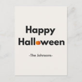 Modernes Minimalistisches Halloween - Personalisie Postkarte (Vorderseite)