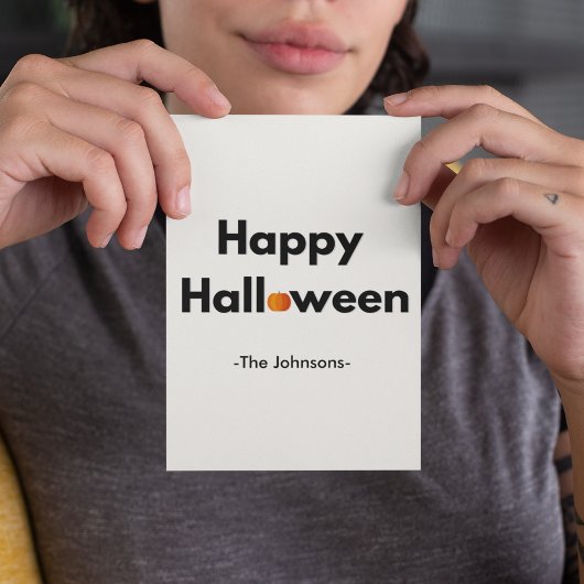 Modernes Minimalistisches Halloween - Personalisie Postkarte
