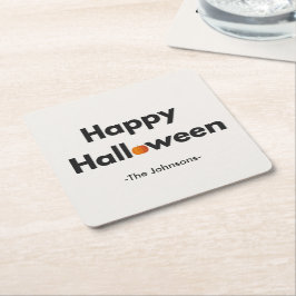 Modernes Minimalistisches Halloween - Personalisie Rechteckiger Pappuntersetzer