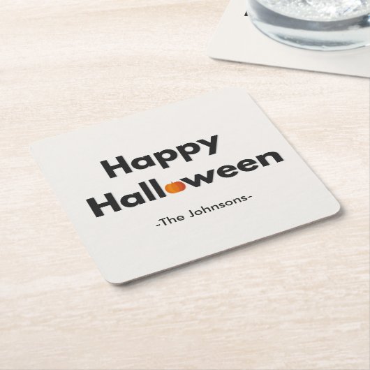 Modernes Minimalistisches Halloween - Personalisie Rechteckiger Pappuntersetzer (angewinkelt)