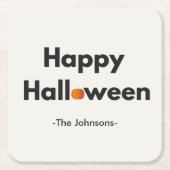 Modernes Minimalistisches Halloween - Personalisie Rechteckiger Pappuntersetzer (Vorderseite)