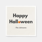 Modernes Minimalistisches Halloween - Personalisie Serviette (Vorderseite)