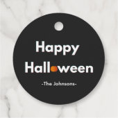 Modernes Minimalistisches Halloween-Personalisiert Geschenkanhänger (Rückseite)