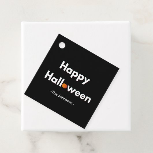 Modernes Minimalistisches Halloween - Square Perso Geschenkanhänger (Beispiel)