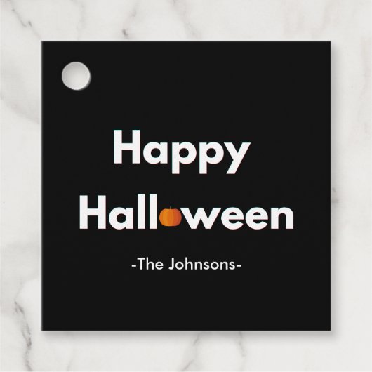 Modernes Minimalistisches Halloween - Square Perso Geschenkanhänger (Vorderseite)