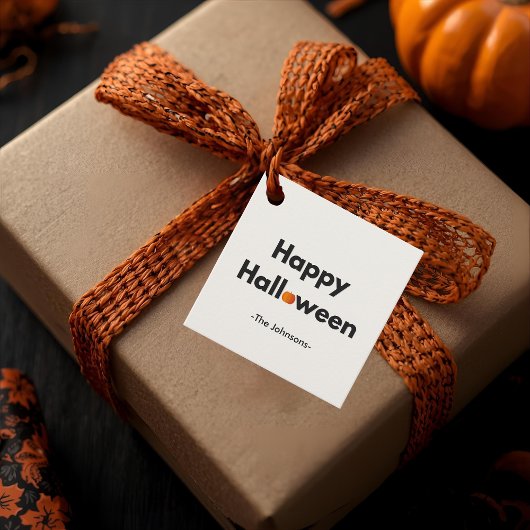 Modernes Minimalistisches Halloween - Square Perso Geschenkanhänger