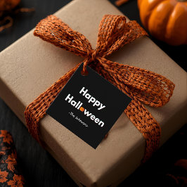 Modernes Minimalistisches Halloween - Square Perso Geschenkanhänger
