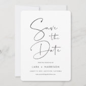 Modernes Minimalistisches handgeschriebenes Script Save The Date (Vorderseite)