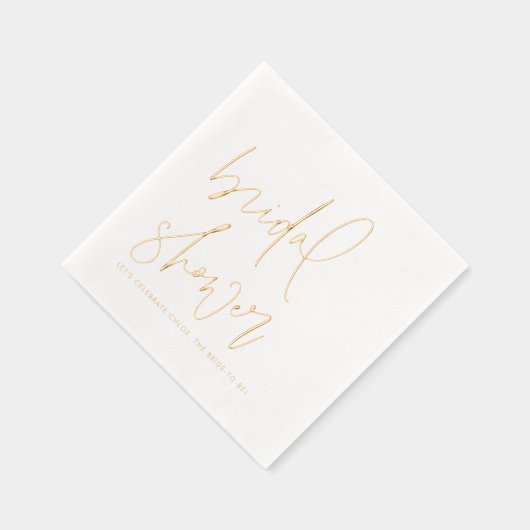 Modernes Minimalistisches handgeschriebenes Script Servietten Mit Folie (Rechts)