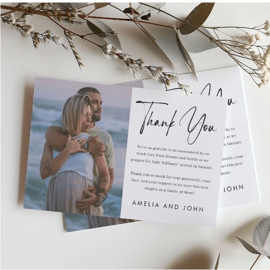 Modernes, Minimalistisches, handgeschriebenes Skri Dankeskarte