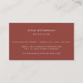 Modernes, Minimalistisches, handgeschriebenes Skri Visitenkarte (Rückseite)