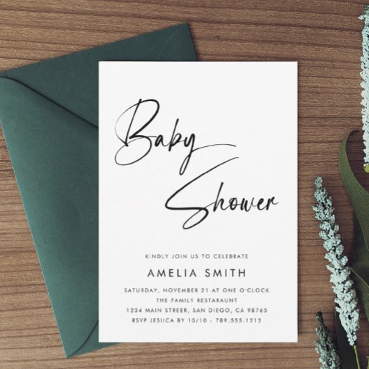 Modernes Minimalistisches handgeschriebenes Skript Einladung