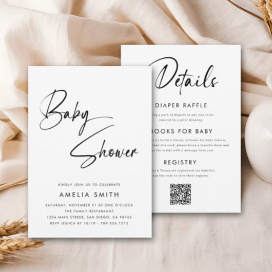 Modernes Minimalistisches handgeschriebenes Skript Einladung