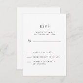 Modernes Minimalistisches handgeschriebenes Skript RSVP Karte (Vorne/Hinten)