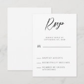 Modernes Minimalistisches handgeschriebenes Skript RSVP Karte (Vorne/Hinten)