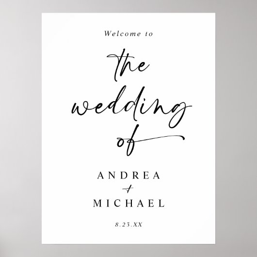 Modernes Minimalistisches Handschriftenschreiben B Poster (Vorne)