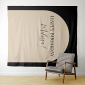 Modernes Minimalistisches Happy Birthday Foto Hint Wandteppich (Beispiel (Horizontal))