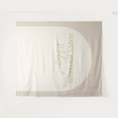 Modernes Minimalistisches Happy Birthday Foto Hint Wandteppich (Vorderseite (Horizontal))