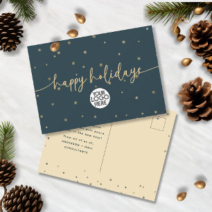 Modernes Minimalistisches Happy Holidays Business  Postkarte